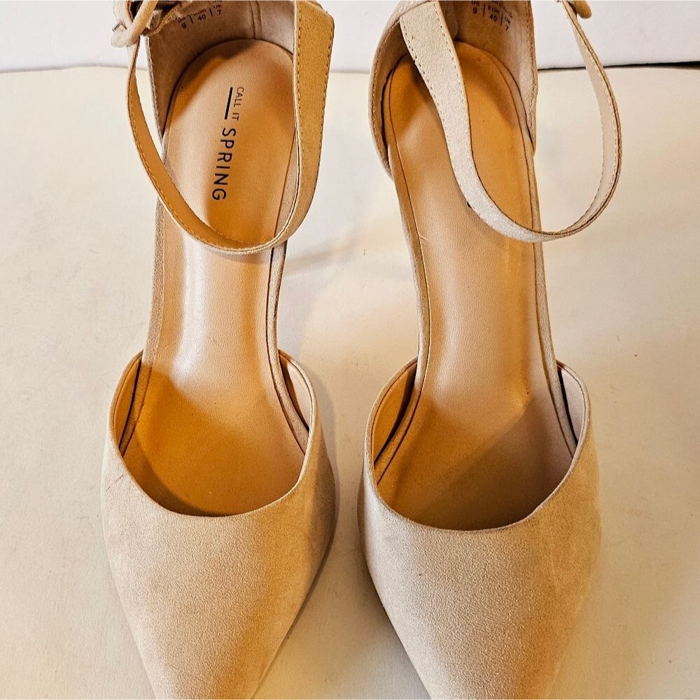 Call It Spring Tan Nude Heeled Sandals Dress Shoes 9 - Picture 6 of 11